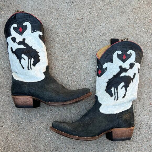 Justin Boots USA Mexico Made Cowboy Western Boots Size 10 Women's - Picture 1 of 16
